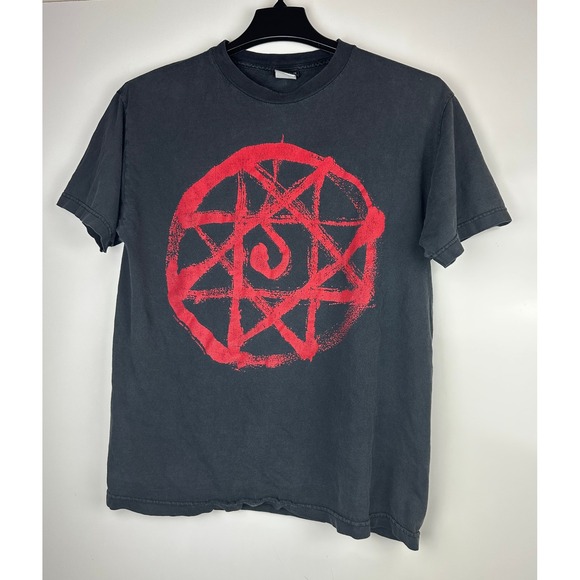 Fullmetal Alchemist 2004 Distressed Blood Rune T-Shirt FMA Graphic Faded Black - Picture 9 of 15